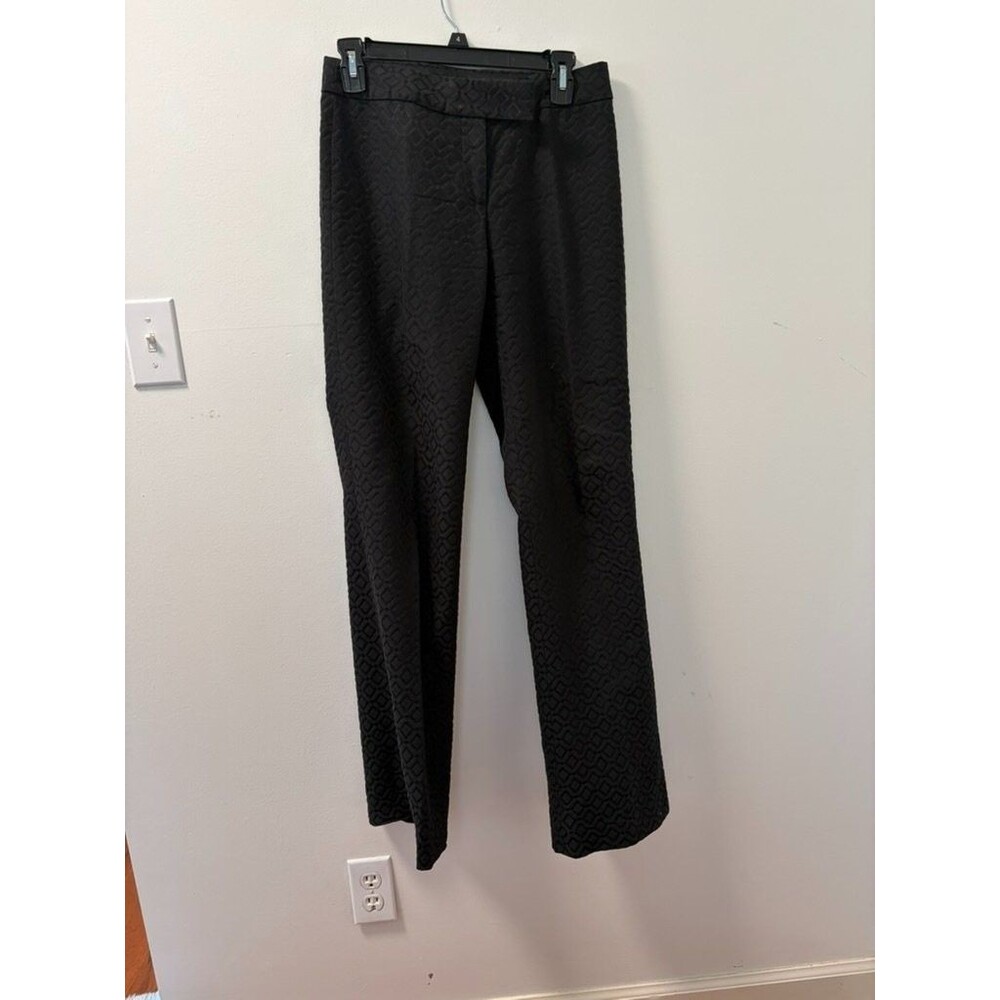 Elie Tahari Black Geometric Jacquard Dress Pants Womens Size 2 Made in USA